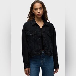 NWT Hudson Jeans Black Denim Trucker Jacket